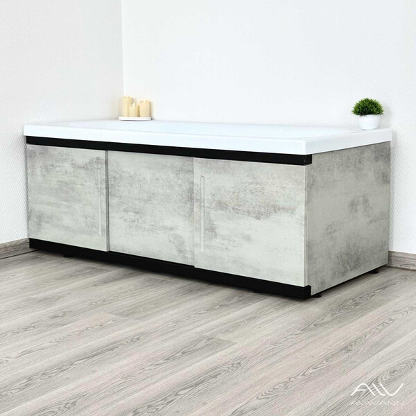 Экран под ванну 1,7м МДФ Alt Black Серый бетон Alavann