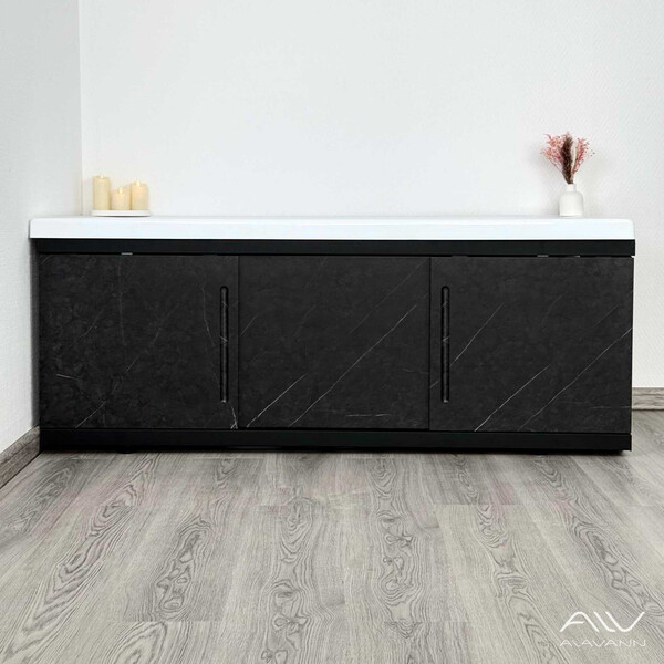 Экран под ванну 1,7м МДФ Alt Black Чёрный мрамор Alavann