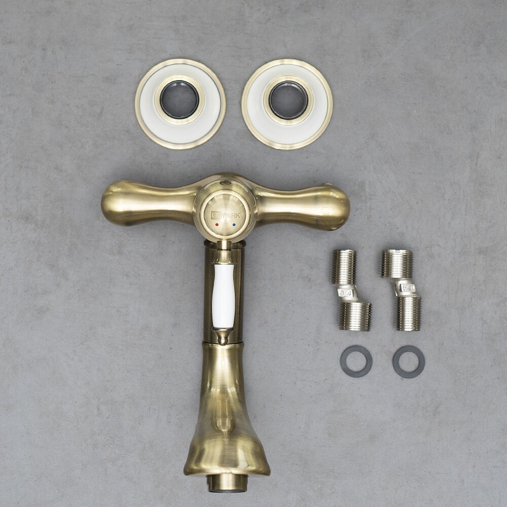 LM4811B Villa Смеситель для кухни/умывальника, настенный, бронза LEMARK	