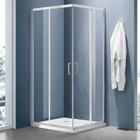Душевое ограждение SANTREK AQUA Lea-CR-1000*800-C-Brushed 1000*800*1850 Г-обр. стекло Прозр 5мм, профиль Сатин