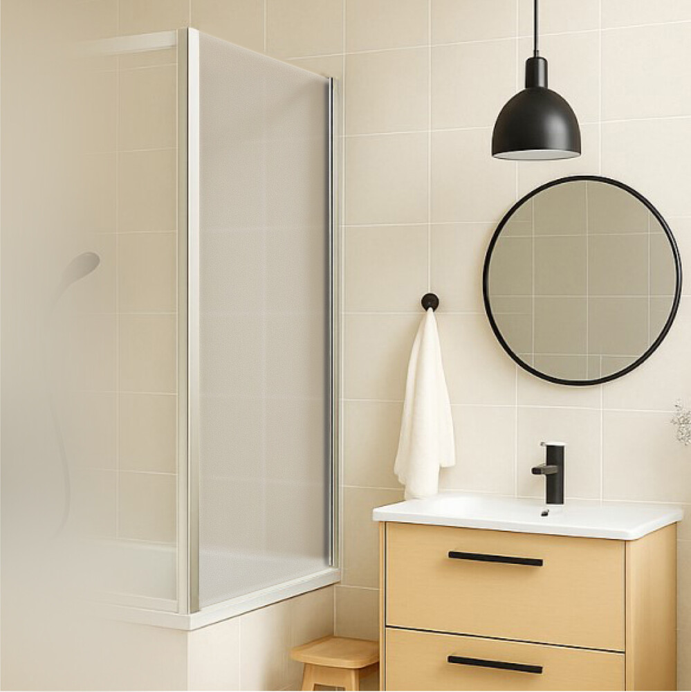 Боковая часть для шторы Slim SANTREK AQUA SP-700-G-Chrome 700*1400 стекло Грейп 5мм, профиль Хром