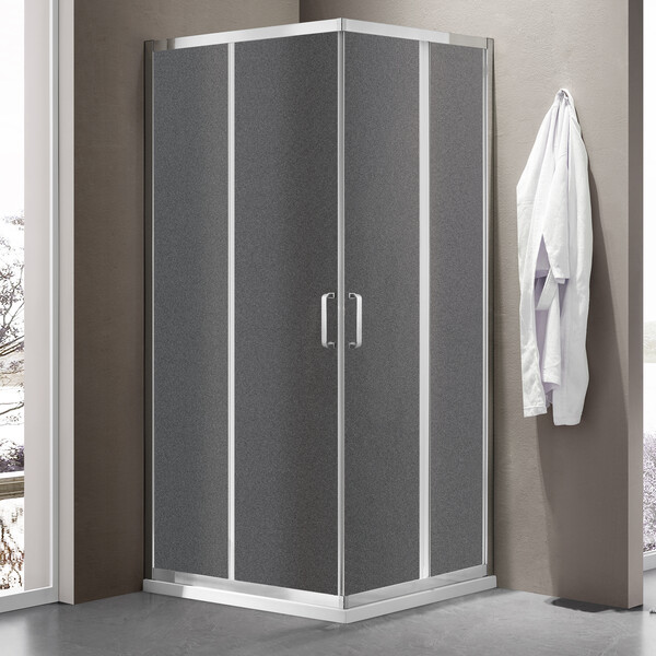 Душевое ограждение SANTREK AQUA Iris-CR-1000*900-G-Chrome 1000*900*1850 Г-обр. стекло Грейп 6мм, профиль Хром 