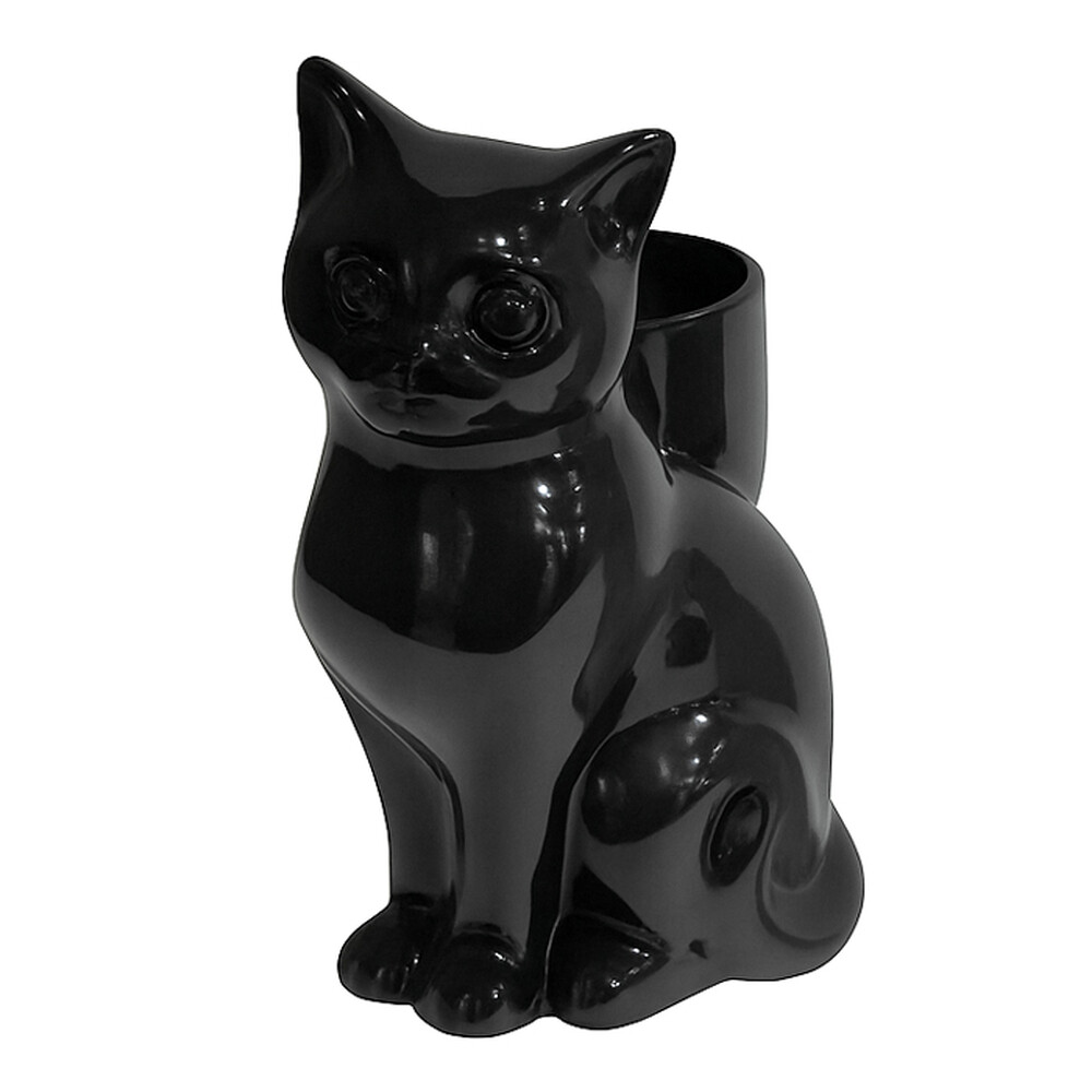 Подставка под ёрш (+ ершик) "Кошка" МОНОХРОМ черная 