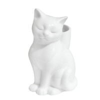 Подставка под ёрш (+ ершик) "Кошка" МОНОХРОМ белая 