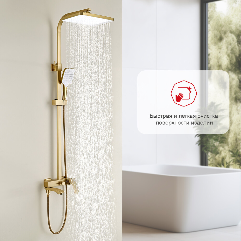 R01.24.03 Душевая система для ванны RAGLO (золотой сатин)