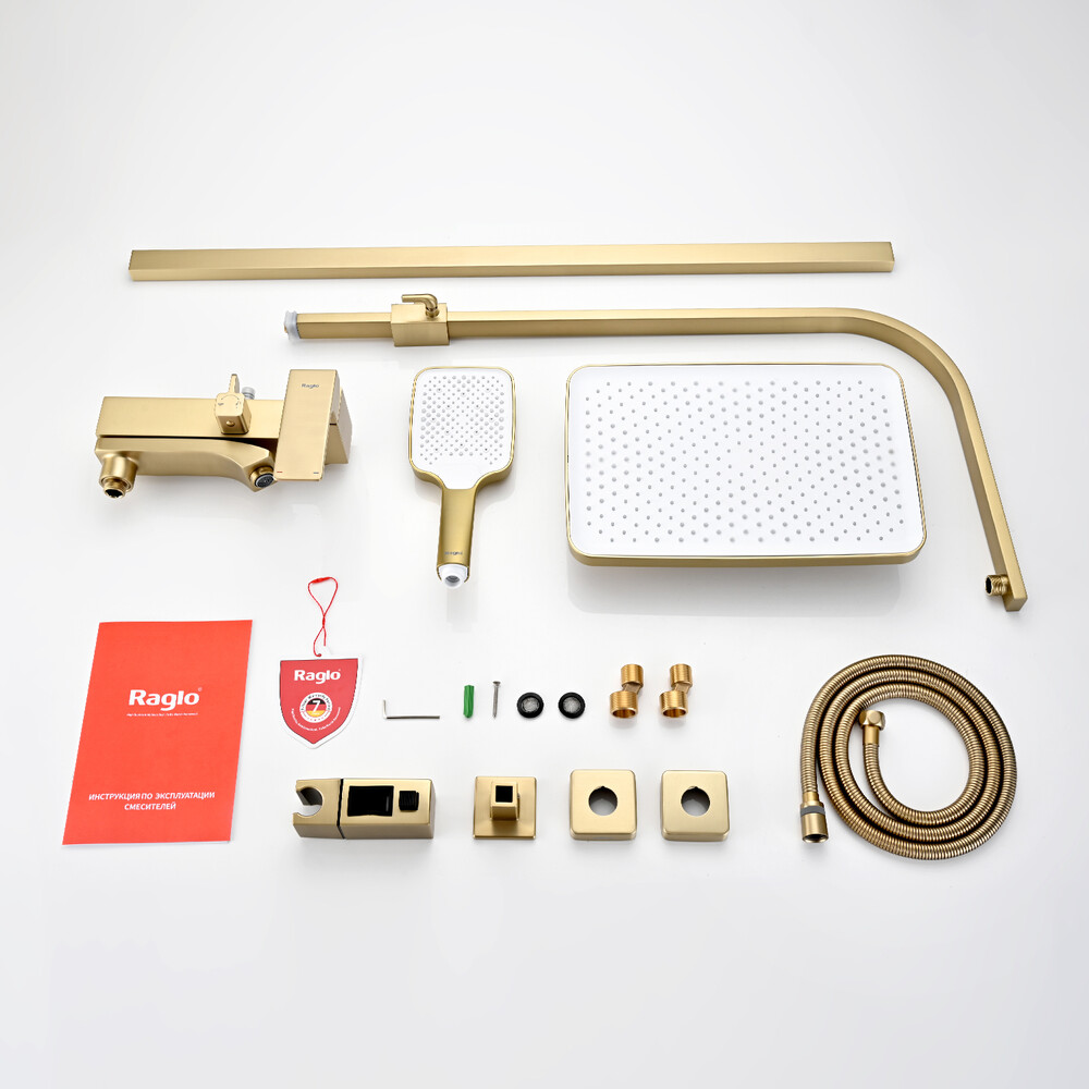 R01.24.03 Душевая система для ванны RAGLO (золотой сатин)