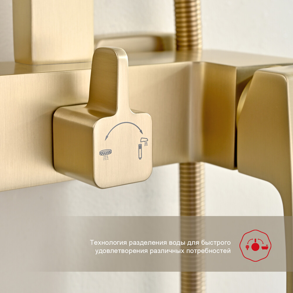 R01.24.03 Душевая система для ванны RAGLO (золотой сатин)