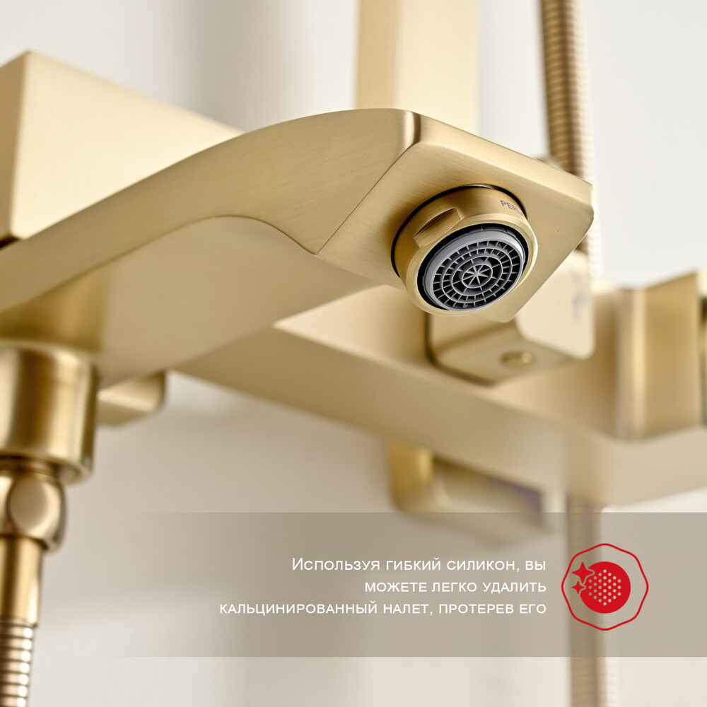 R01.24.03 Душевая система для ванны RAGLO (золотой сатин)