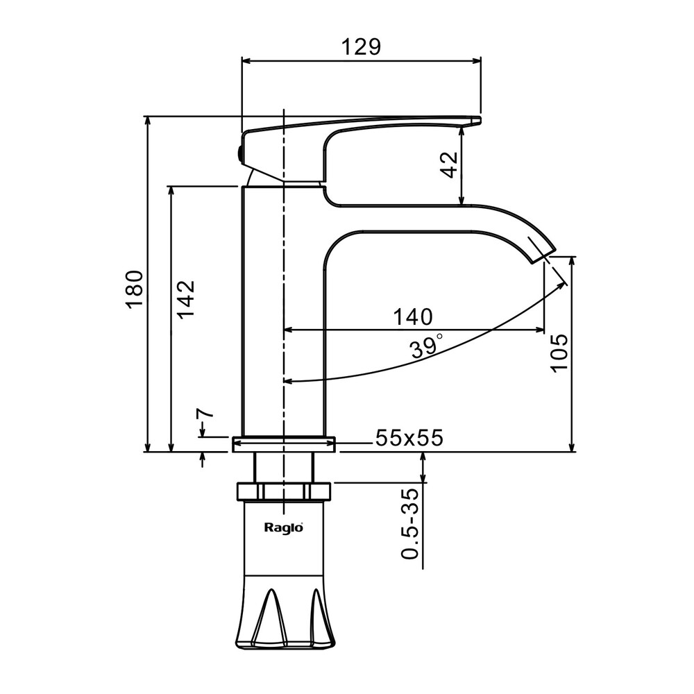 R01.24.09 Душевая система для ванны RAGLO (графит)