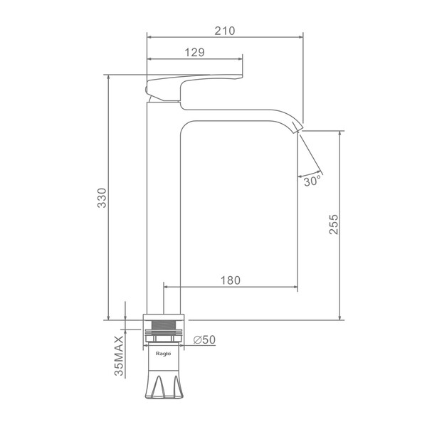 R01.26.09 Душевая система для ванны с термостатом RAGLO (графит)