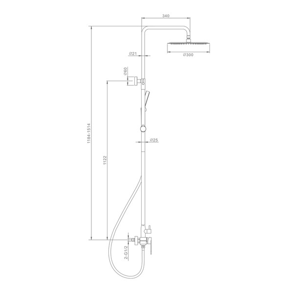 R10.24.09 Душевая система для ванны и душа RAGLO (графит)