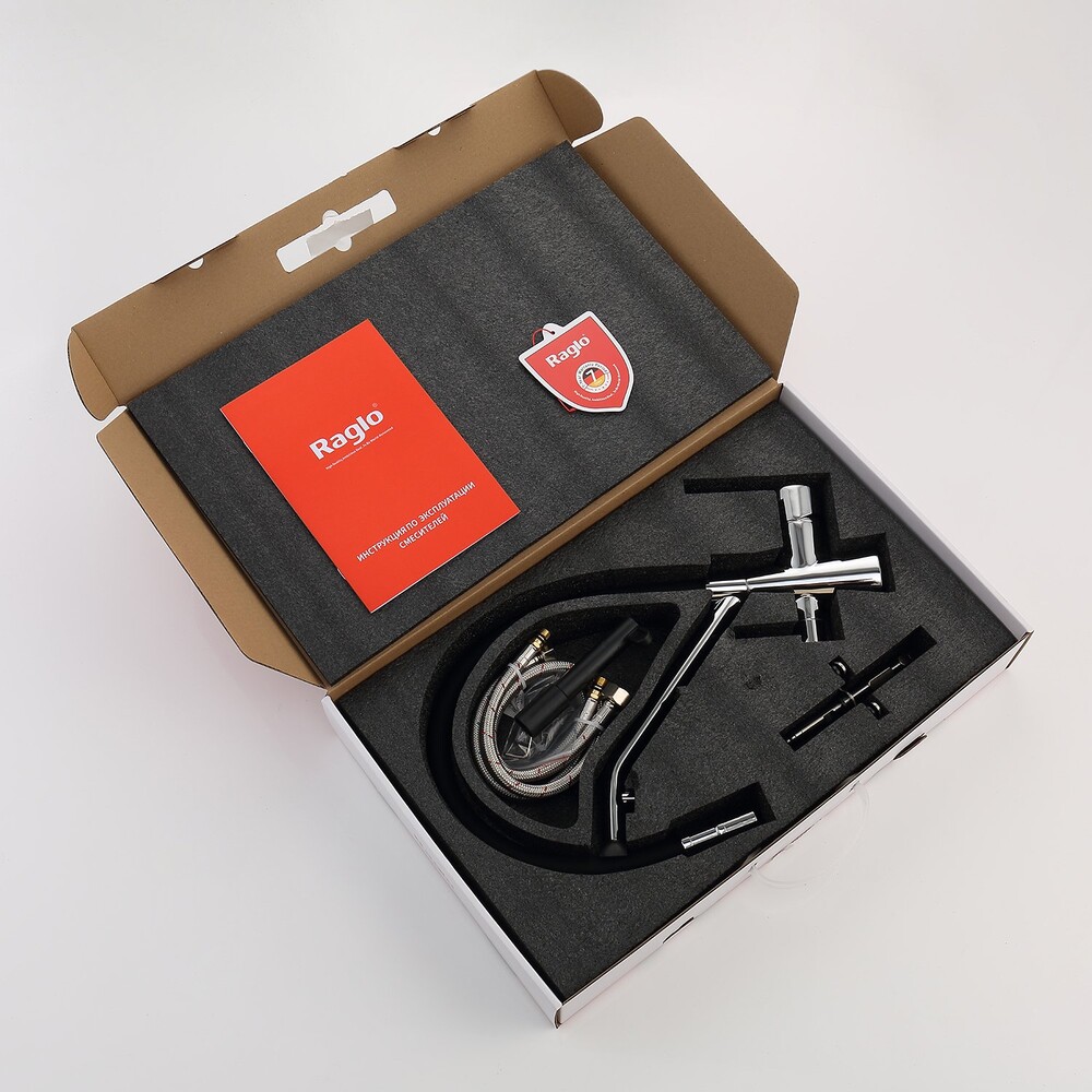 R80.62 Смеситель для кухни со съемным изливом на магните и подключением фильтра питьевой воды RAGLO (хром)