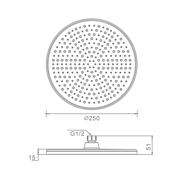 R451.50.03 Тропический душ ∅250мм (сатин золотой)