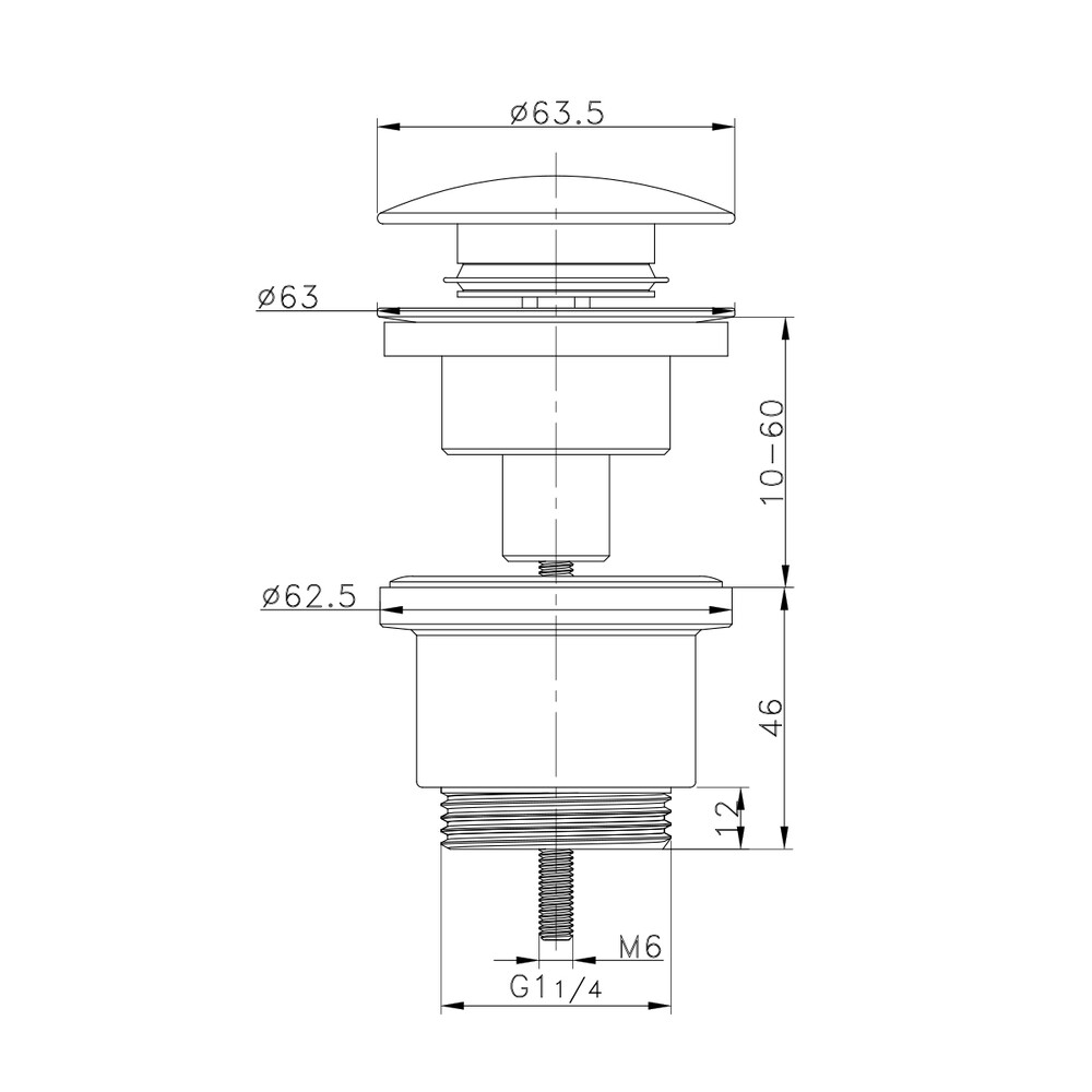 R600.01.09 Донный клапан для раковины (графит)