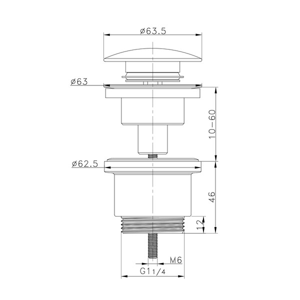 R600.01.09 Донный клапан для раковины (графит)
