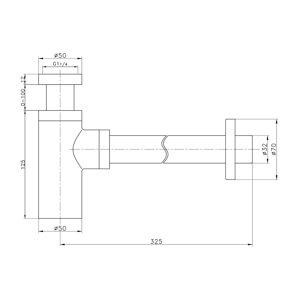R600.20.03 Сифон для раковины (сатин золотой)