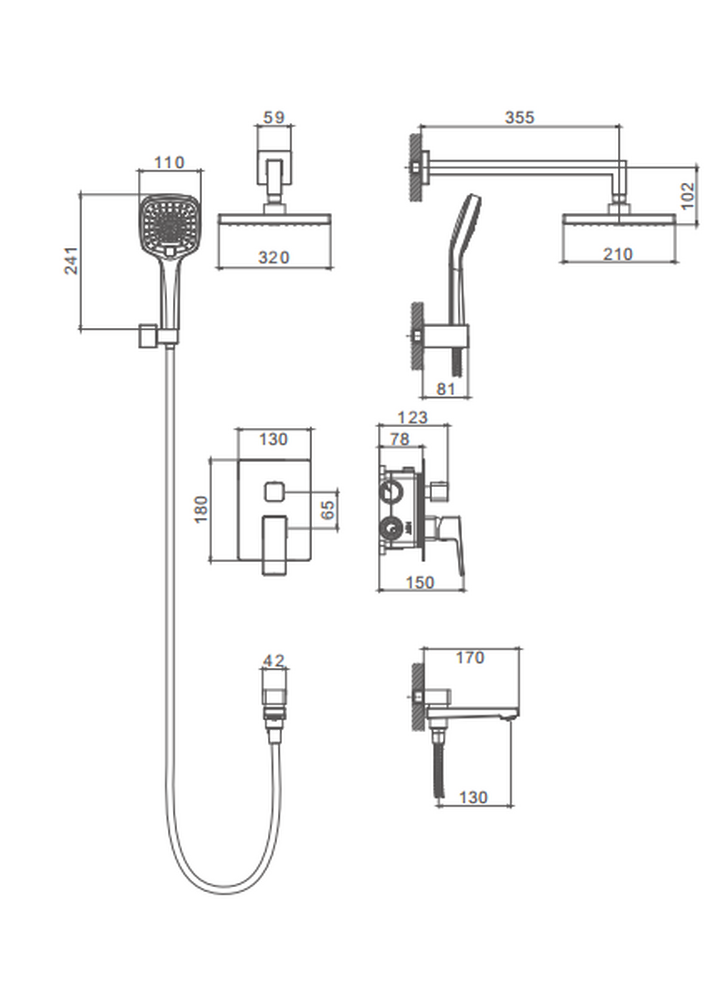 S01.27 Встраиваемая душевая система SPLENKA (хром)