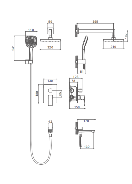 S01.27 Встраиваемая душевая система SPLENKA (хром)