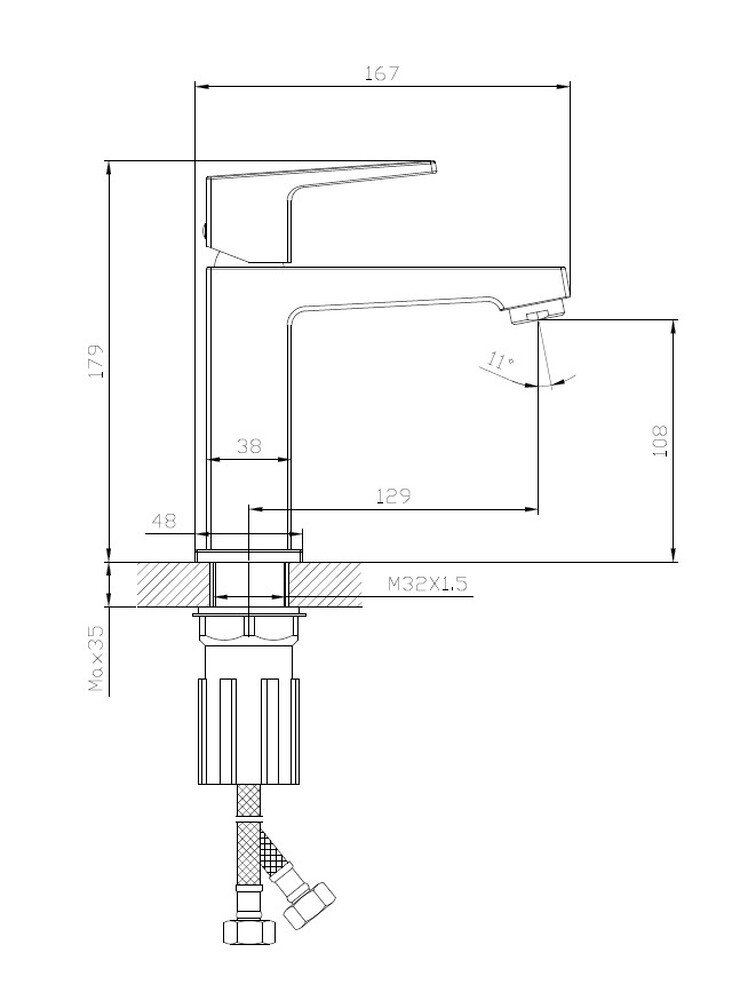S01.10.03 Смеситель для умывальника SPLENKA (золотой сатин)