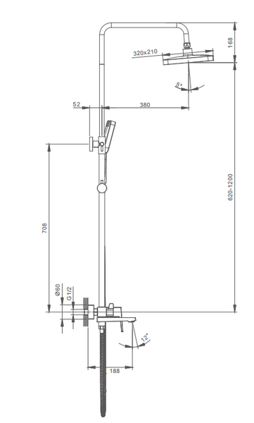 S01.24.06 Душевая система для ванны SPLENKA (черный)