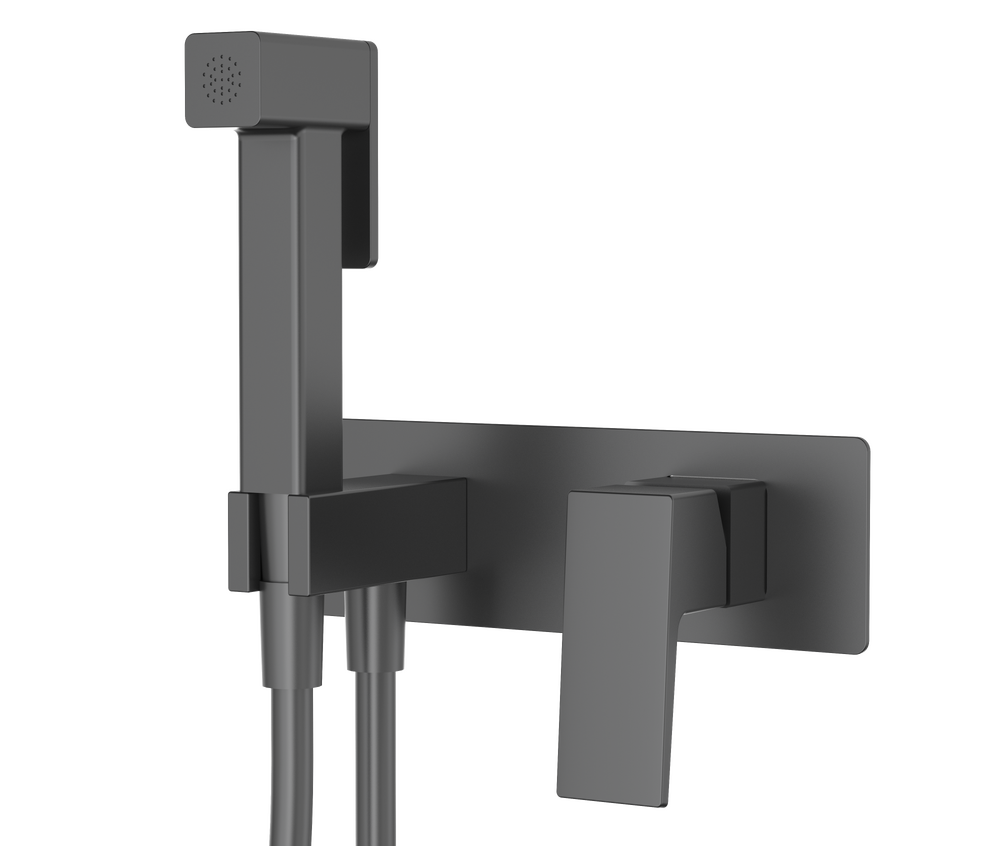 S01.52.09 Смеситель с гигиеническим душем встраиваемый SPLENKA (графит)