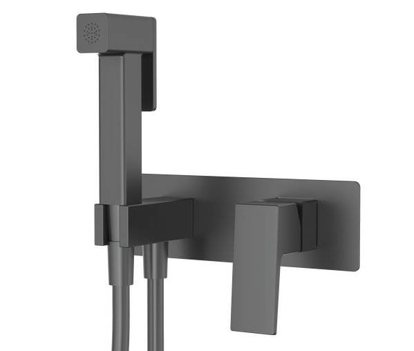 S01.52.09 Смеситель с гигиеническим душем встраиваемый SPLENKA (графит)