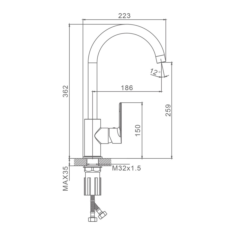 S05.40 Смеситель SPLENKA для кухни (хром)