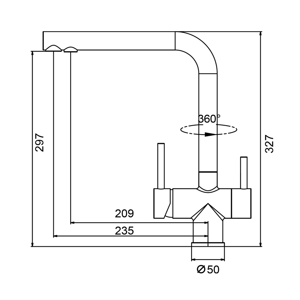 S70.61.05 Смеситель для кухни с подключением к фильтру питьевой воды SPLENKA (сатин)