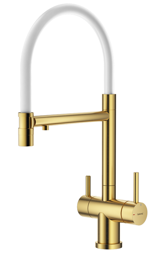 S70.63.03 Смеситель для кухни со съемным изливом на магните и подключением фильтра питьевой воды SPLENKA (золотой сатин)