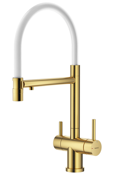 S70.63.03 Смеситель для кухни со съемным изливом на магните и подключением фильтра питьевой воды SPLENKA (золотой сатин)
