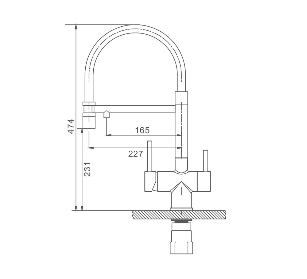 S70.63.06 Смеситель для кухни со съемным изливом на магните и подключением фильтра питьевой воды SPLENKA (черный)