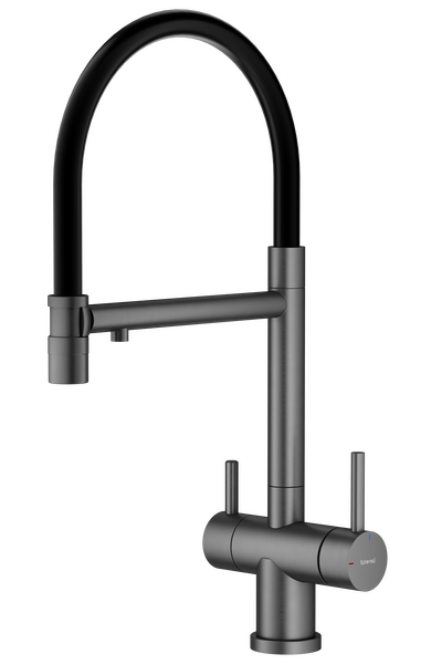 S70.63.09 Смеситель для кухни со съемным изливом на магните и подключением фильтра питьевой воды SPLENKA (графит)