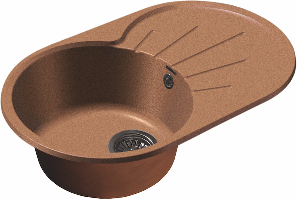 Мойка для кухни GranFest Композит RONDO 750L чаша + крыло 746*455 мм, овал (R-750L терракот)