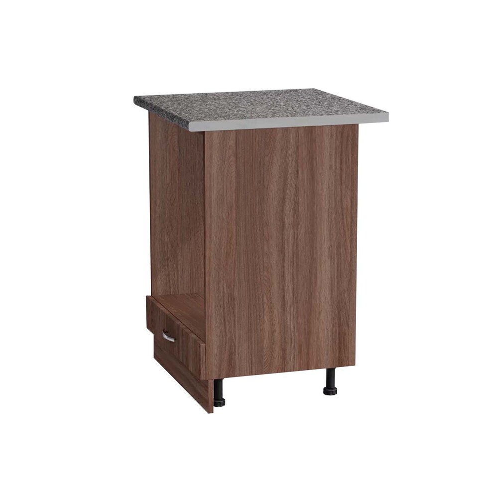 Рабочий стол под духовой шкаф 60 цвет Дуб темный столешница Гранит SANTREK HOME (ЛДСП)