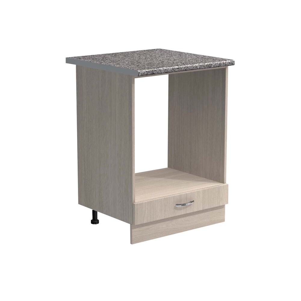 Рабочий стол под духовой шкаф 60 цвет Ясень шимо светлый столешница Гранит SANTREK HOME (ЛДСП)