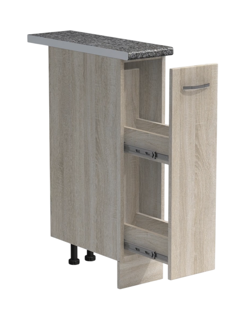 Бутылочница выдвижная 20 цвет Дуб сонома столешница Гранит SANTREK HOME (ЛДСП)