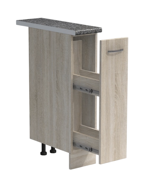 Бутылочница выдвижная 20 цвет Дуб сонома столешница Гранит SANTREK HOME (ЛДСП)