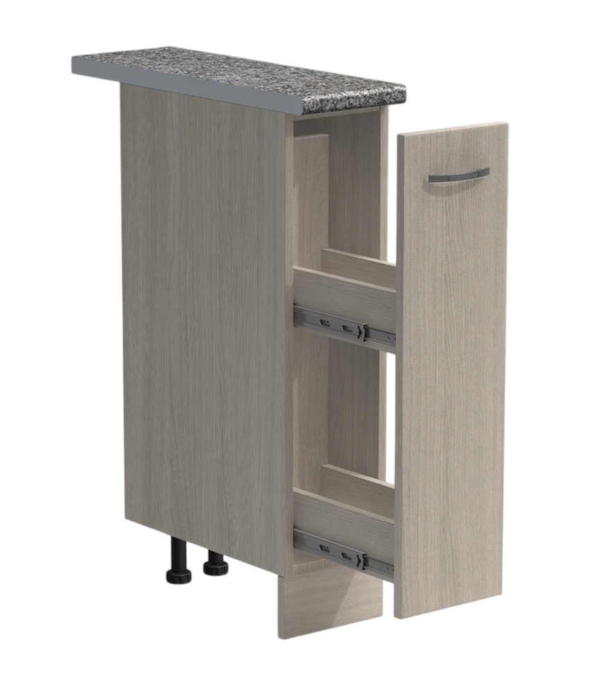 Бутылочница выдвижная 20 цвет Ясень шимо светлый столешница Гранит SANTREK HOME (ЛДСП)