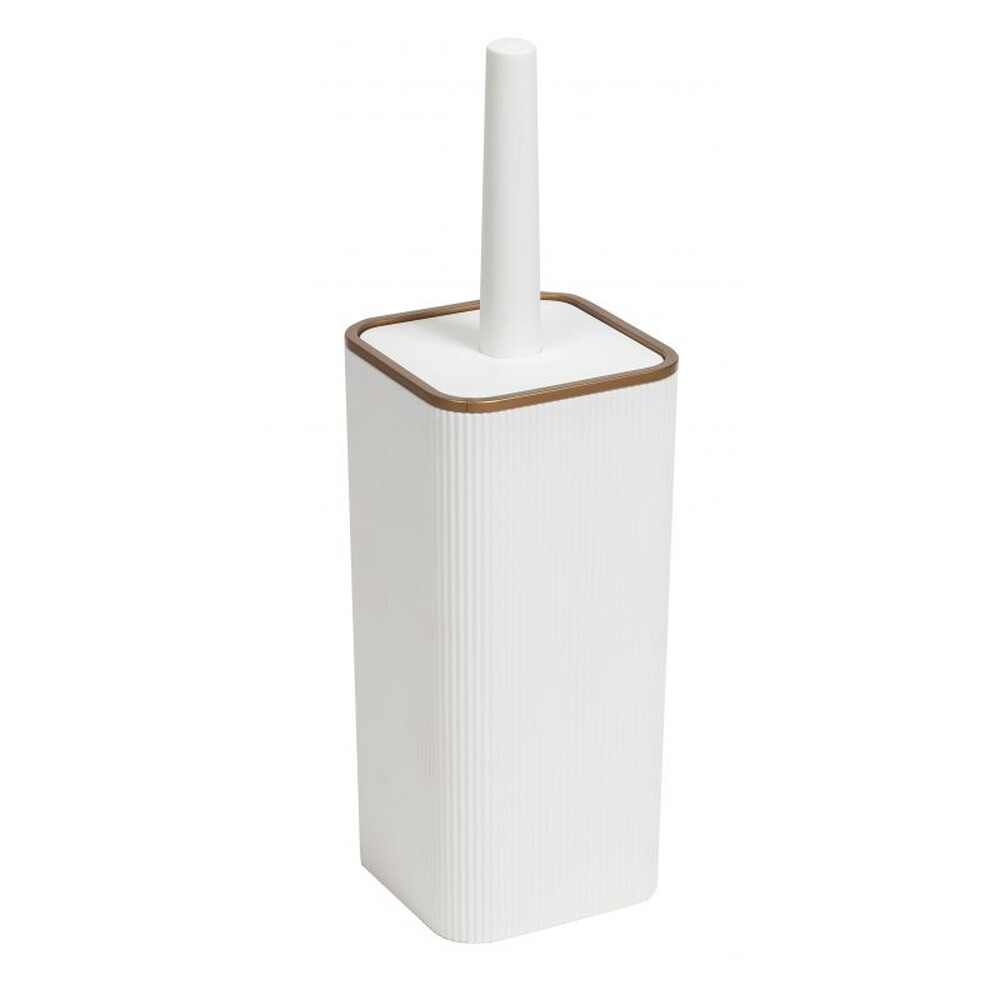 Набор для WC "РИФ" Ёрш + подставка (белый/бронза) 