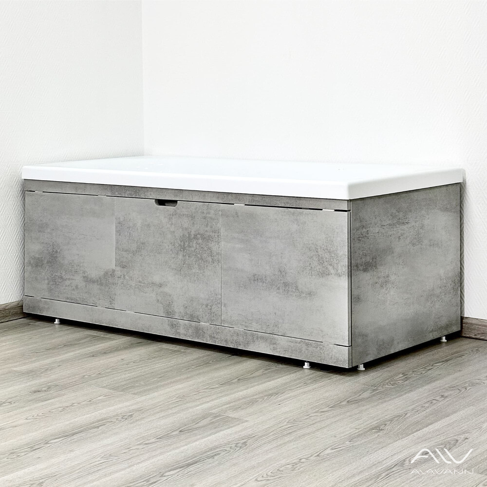 Экран под ванну МДФ торцевой 0,70 Rita/Slot Серый бетон Alavann 