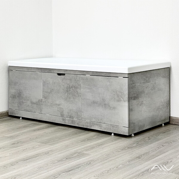 Экран под ванну МДФ торцевой 0,70 Rita/Slot Серый бетон Alavann 