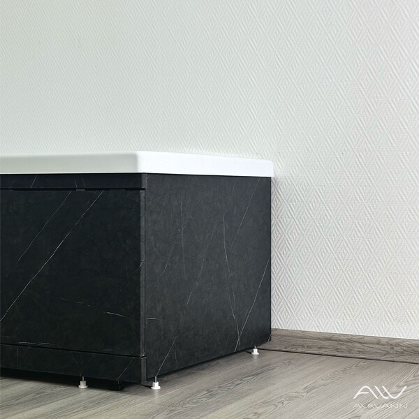 Экран под ванну МДФ торцевой 0,70 Rita/Slot Чёрный мрамор Alavann 