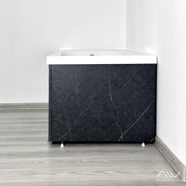 Экран под ванну МДФ торцевой 0,70 Rita/Slot Чёрный мрамор Alavann 
