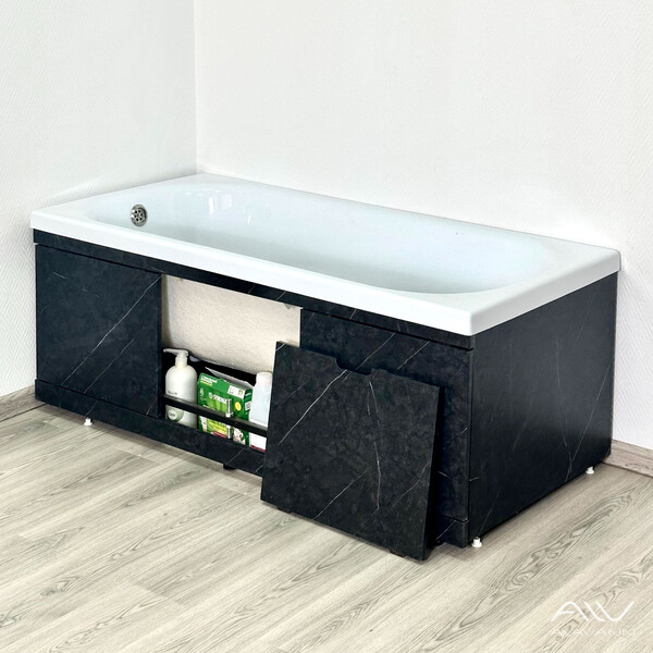 Экран под ванну МДФ торцевой 0,70 Rita/Slot Чёрный мрамор Alavann 