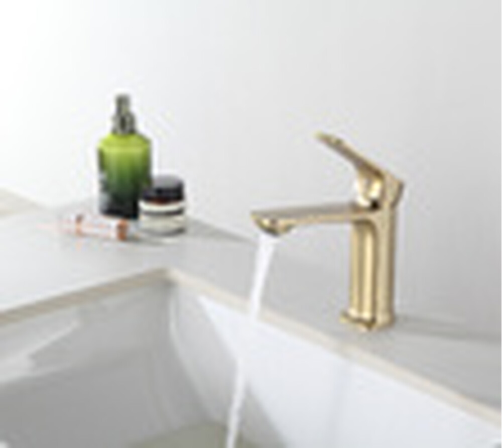 1086-3 Смеситель Тюльпан Frap. шар на гайке, (сатин золотой)