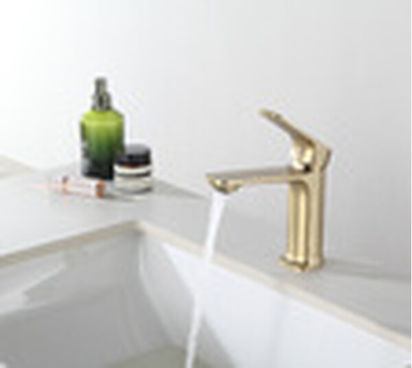 1086-3 Смеситель Тюльпан Frap. шар на гайке, (сатин золотой)