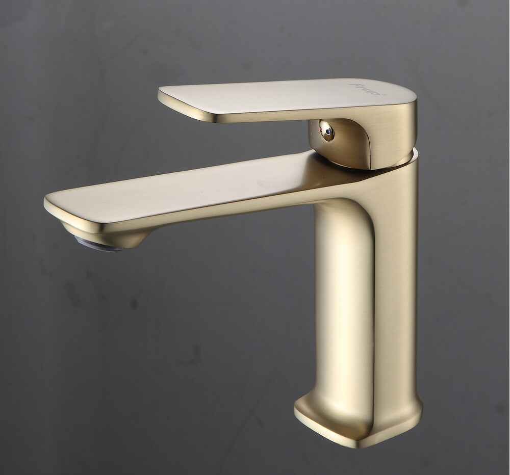 1086-3 Смеситель Тюльпан Frap. шар на гайке, (сатин золотой)