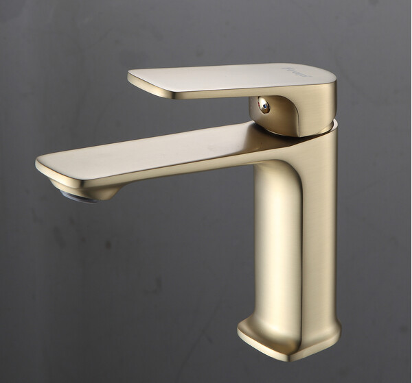 1086-3 Смеситель Тюльпан Frap. шар на гайке, (сатин золотой)