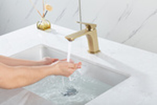 1087-3 Смеситель Тюльпан Frap. шар на гайке, (сатин золотой)