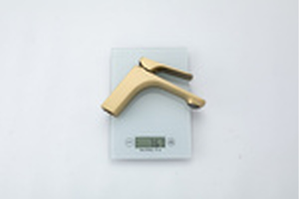 1087-3 Смеситель Тюльпан Frap. шар на гайке, (сатин золотой)